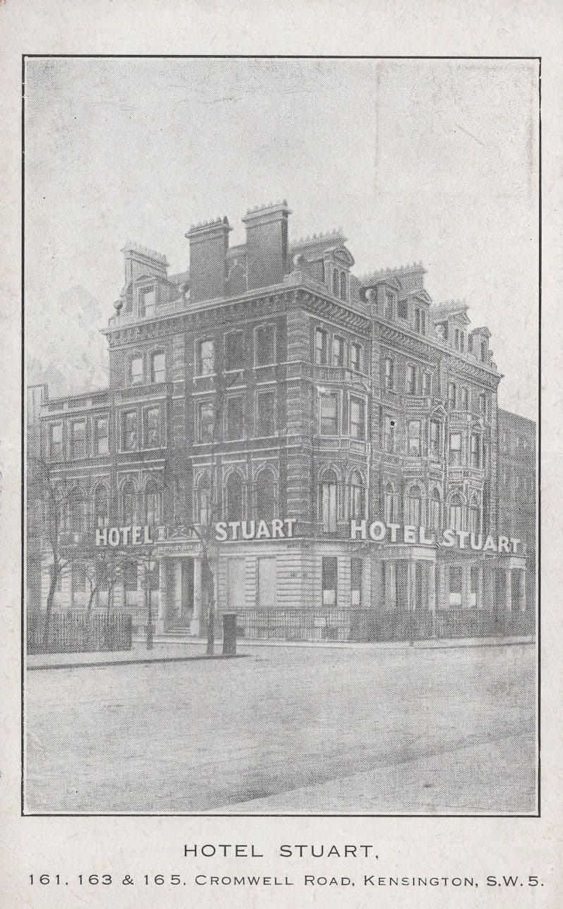 Hotel Stuart Kensington Cromwell Road Kensington London Old Postcard