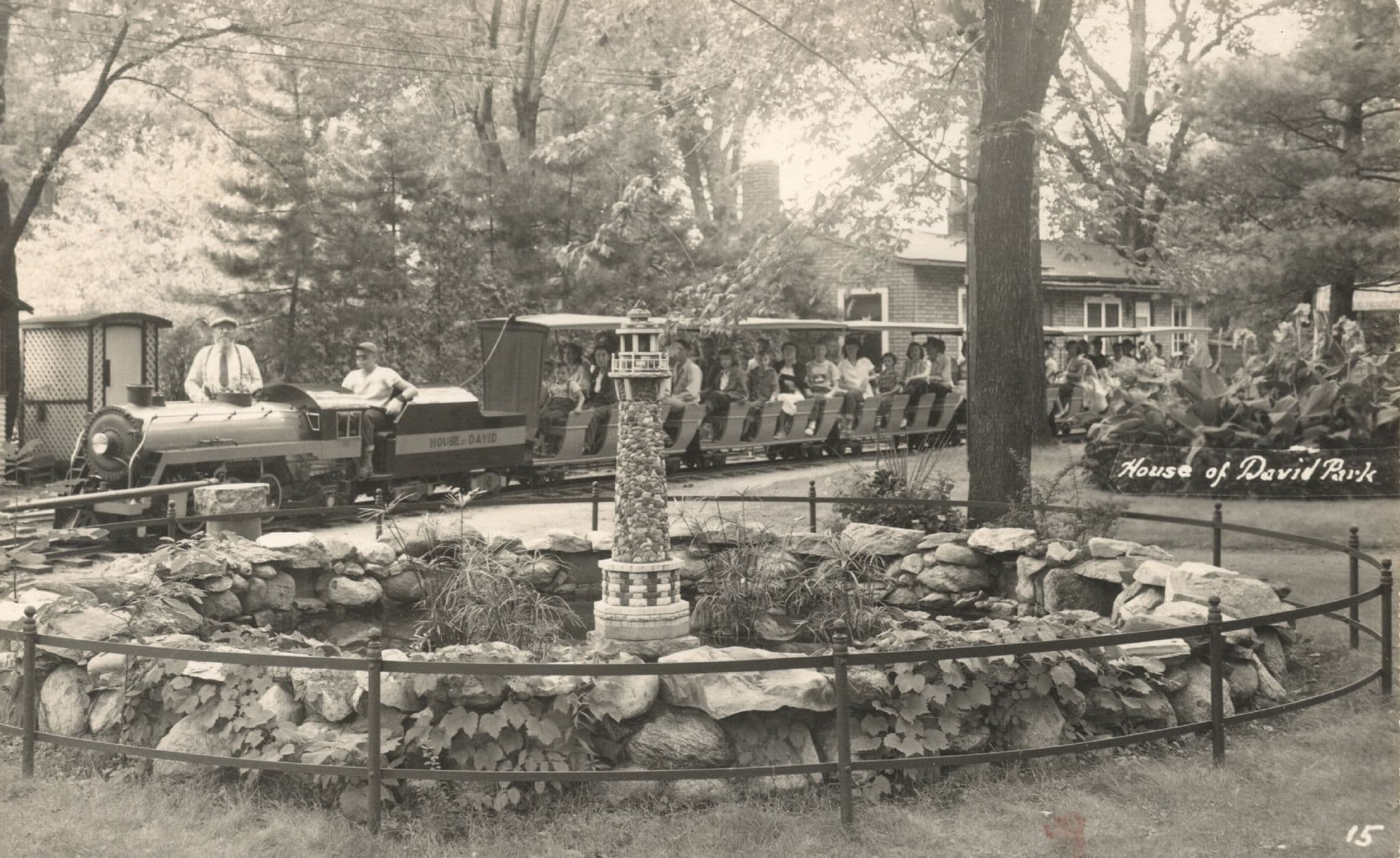 House Of David Park Benton Harbor Michigan Miniature Railroad 1950s USA Postcard