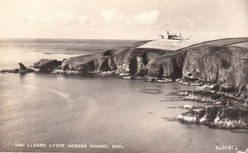 Housel Bay Lizard Light Across Real Photo Postcard