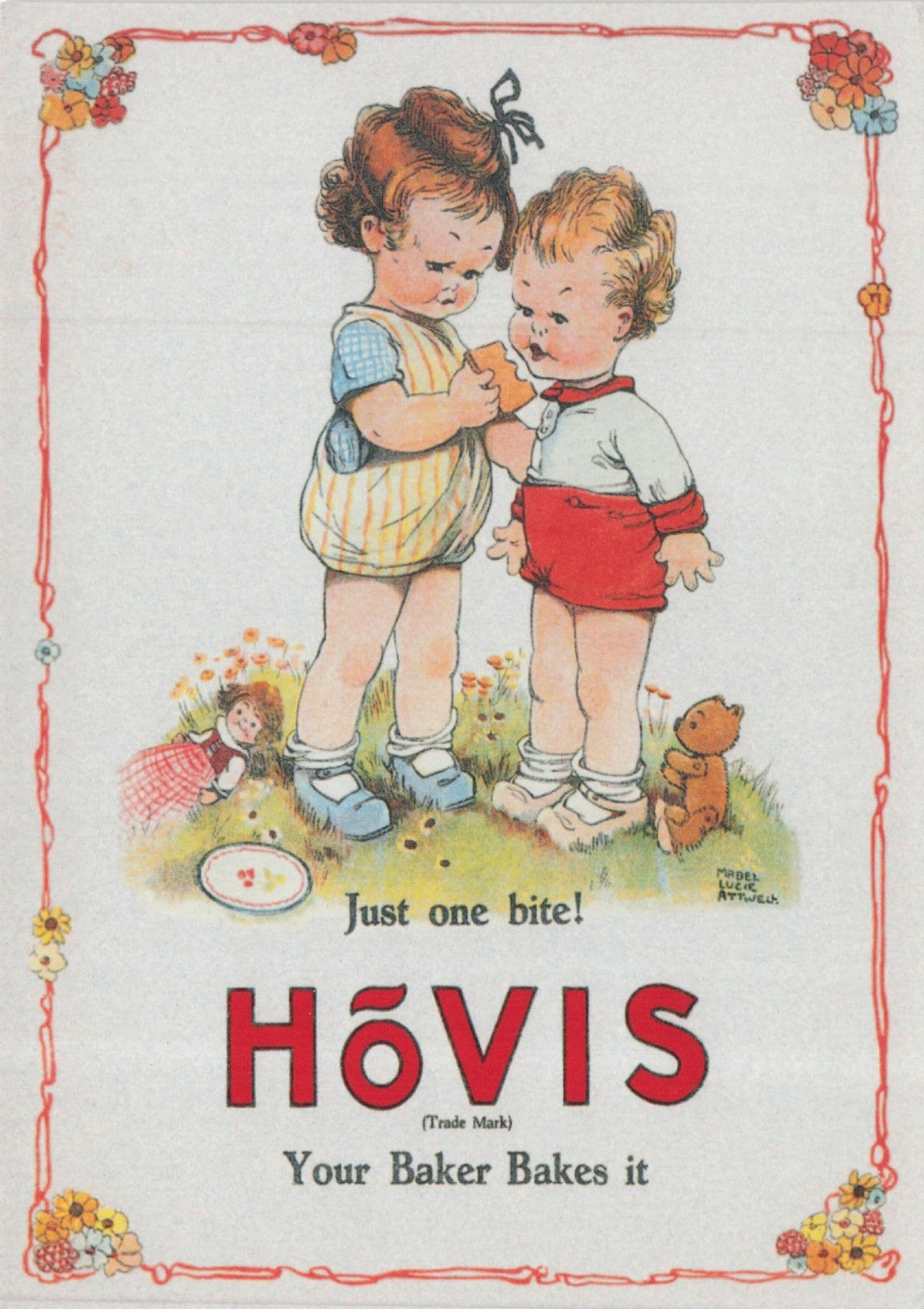 Hovis Bread Mabel Lucie Attwell Advertising Poster Postcard