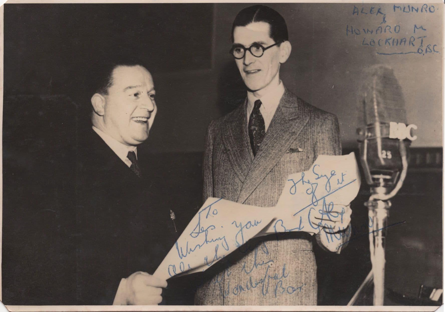 Howard Lockhart Alex Munro BBC Scotland Radio Scottish Old Hand Signed Photo