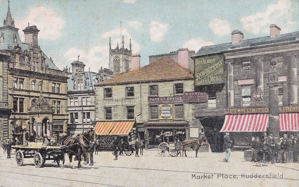 Huddersfield Market Place York Shureys Publications Postcard