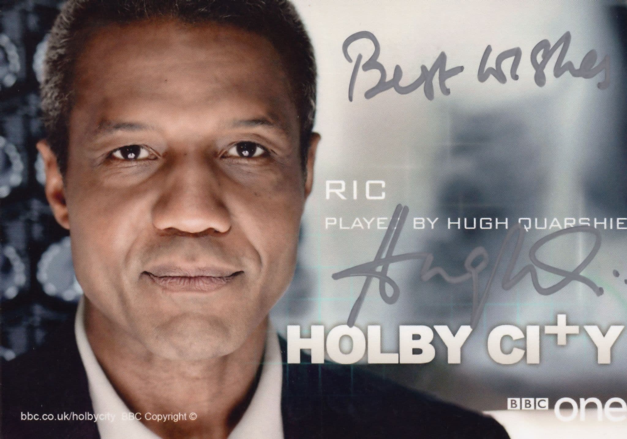 Hugh Quarshie in Holby City Hand Signed TV Cast Card Photo