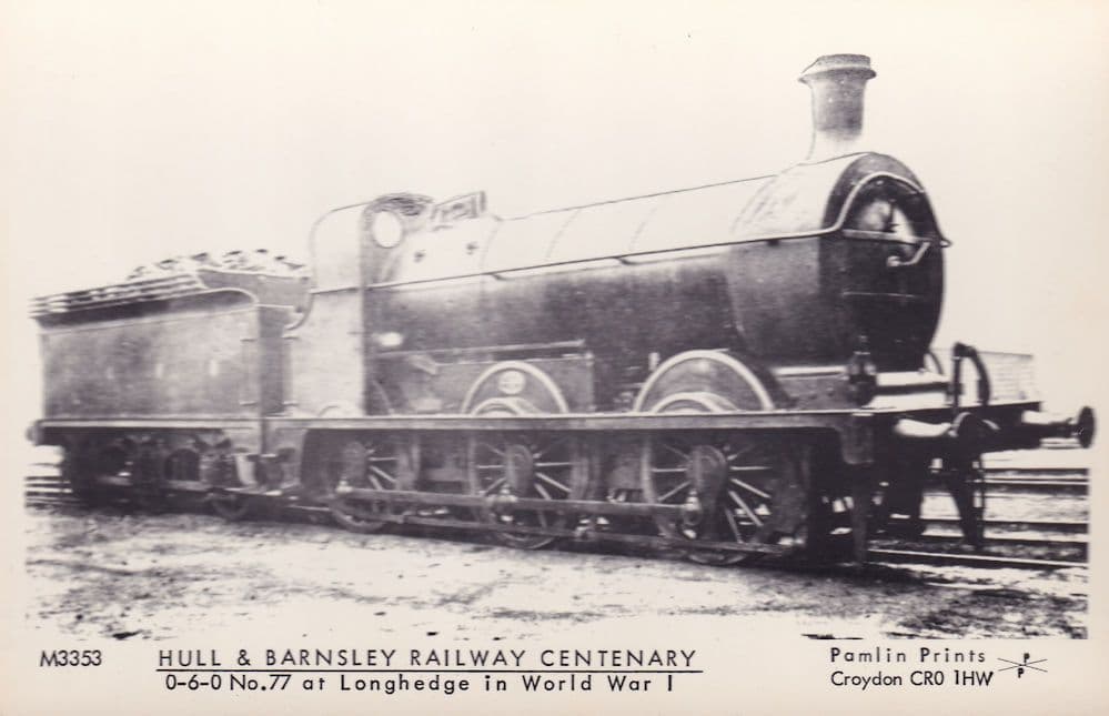 Hull & Barnsley Railway no 77 Train 0-6-0 No 77 at Longhedge Postcard