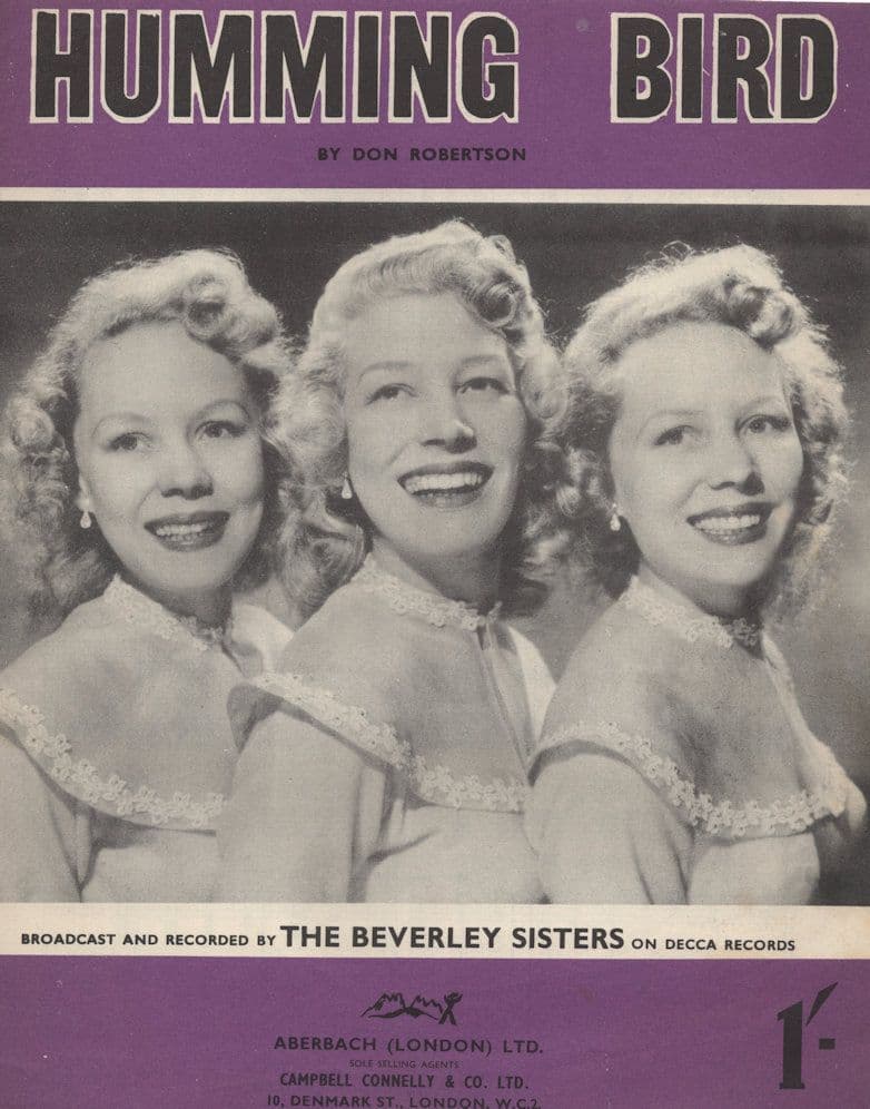 Humming Bird The Beverley Sisters 1950s Sheet Music