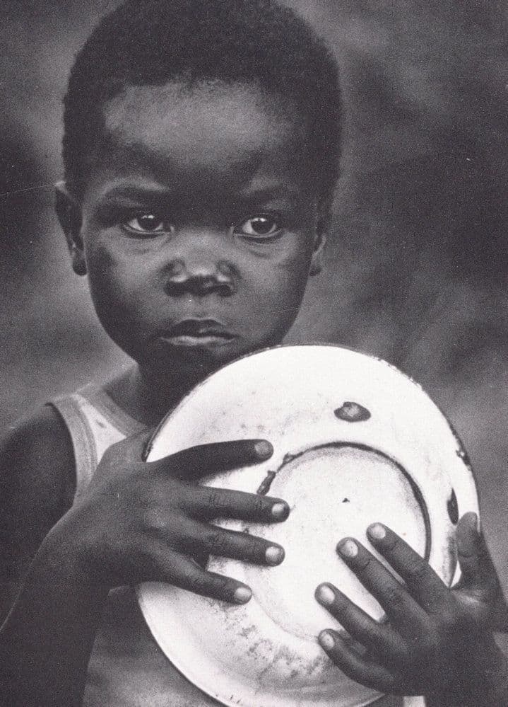 Hungry Jennifer Roberts African American Child Poverty Postcard