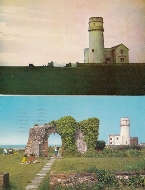 Hunstanton Lighthouse at Sunset Sunbathing Love To Live Here 2x 1970s Postcard s