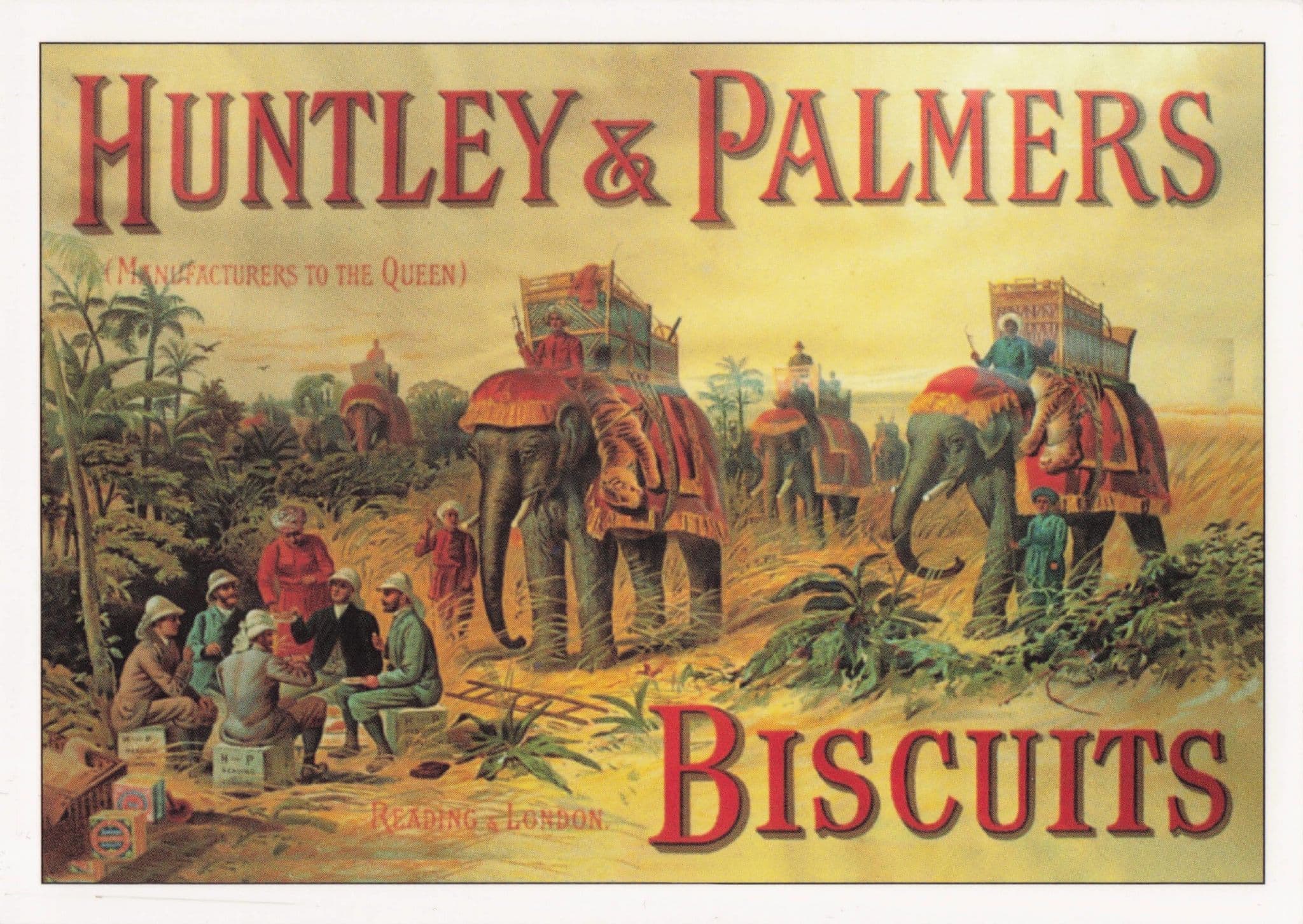 Huntley & Palmer Biscuits Elephant Food Advertising Poster Postcard