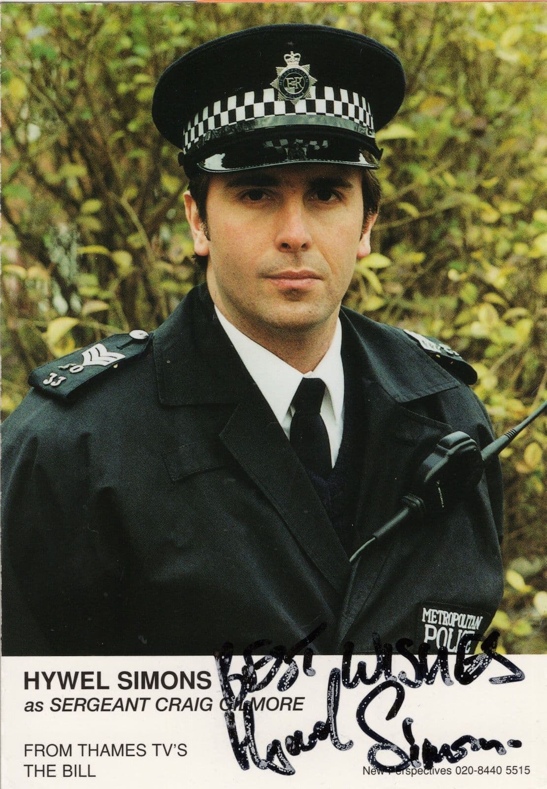 Hywel Simons as Sgt Craig Gilmore The Bill ITV Hand Signed Cast Card Photo