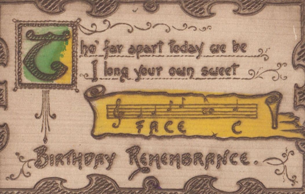 I Long Your Own Sweet Sheet Music Antique Birthday Postcard