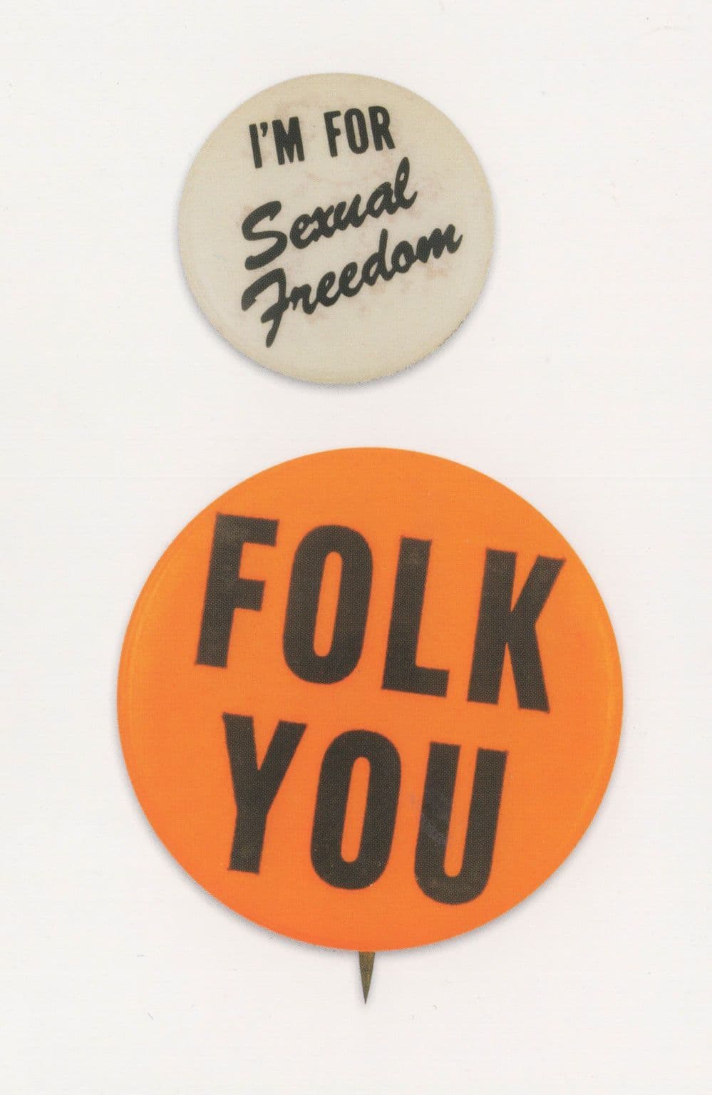 I'm For Sexual Freedom Folk You 2x Hippy Button 1960s Badge Postcard s