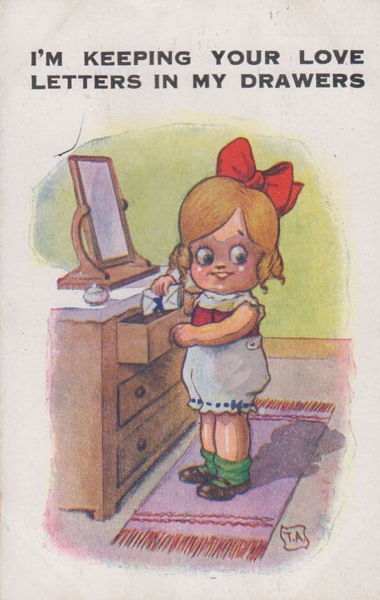 I'm Keeping Your Love Letters In My Drawers Trousers Old Humour Comic Postcard