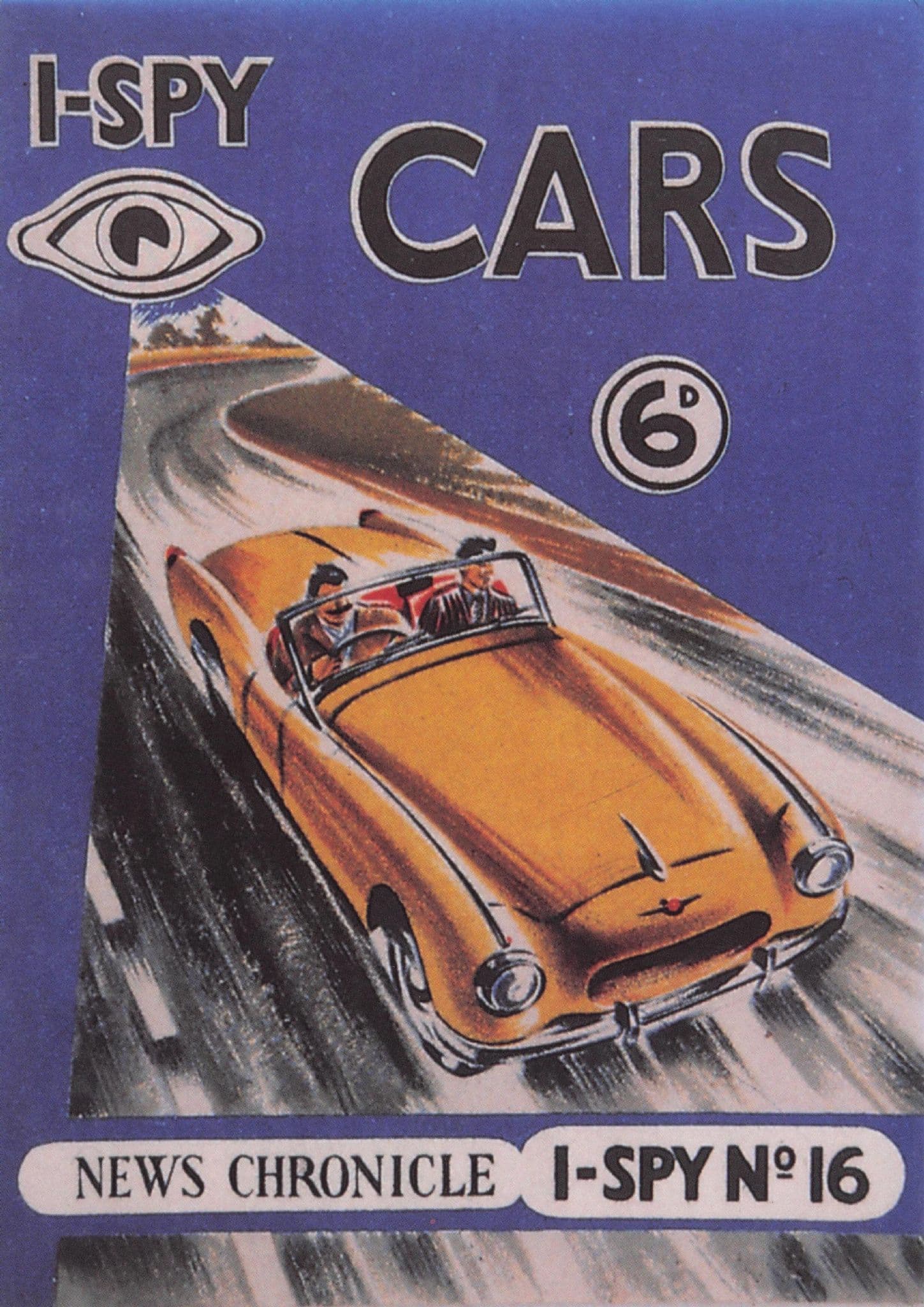 I-Spy 1950s Fast Cars News Chronicle Vintage Book Cover Postcard