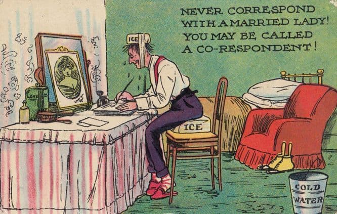 I've Been Too Busy To Write Eating Jam Larder Pantry Antique Comic Postcard