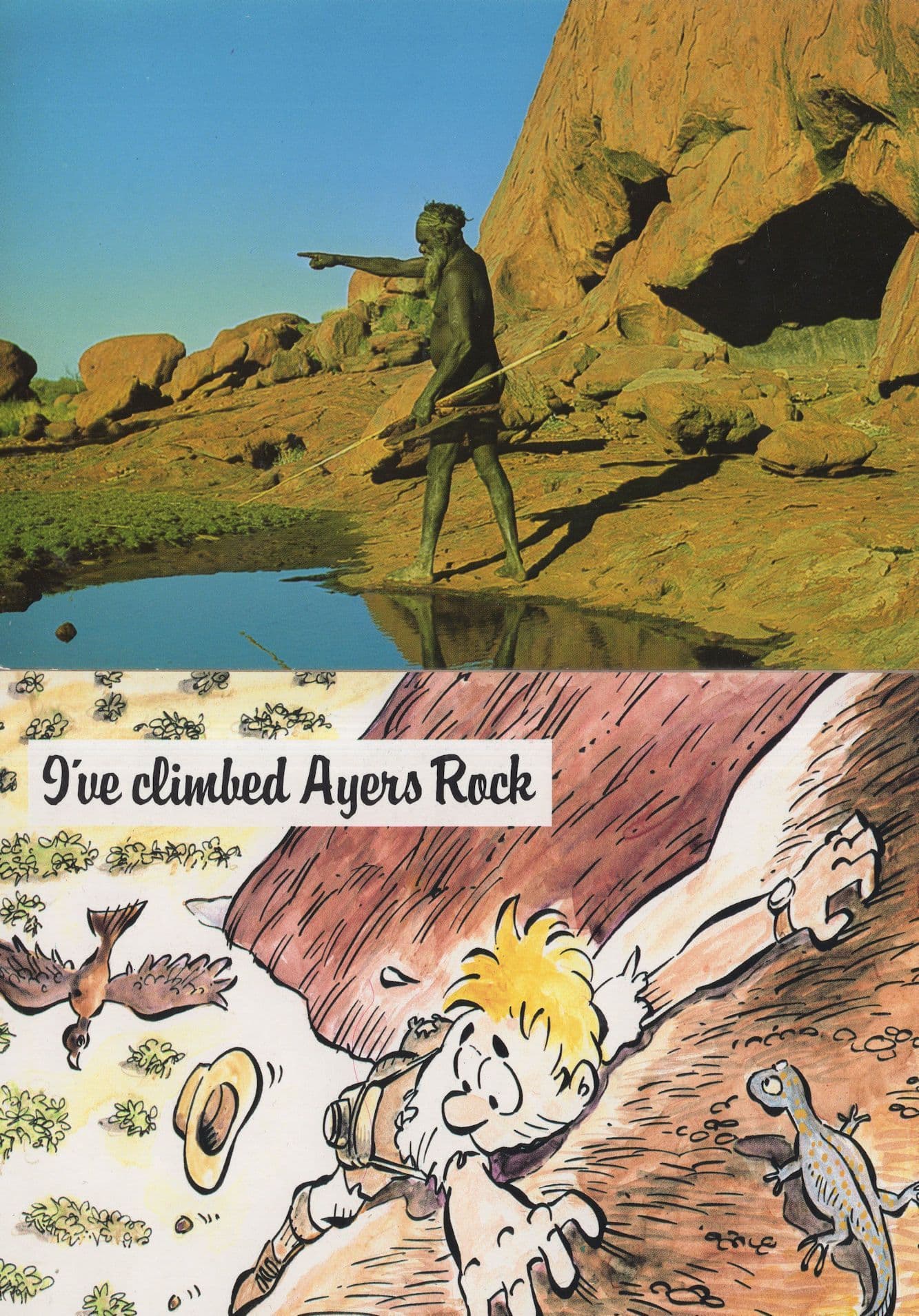 I've Climbed Ayers Rock Australian Aborigine 2x Postcard s