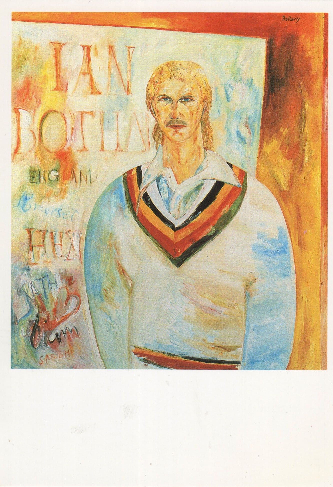 Ian Botham Cricket National Portrait Gallery Painting Postcard