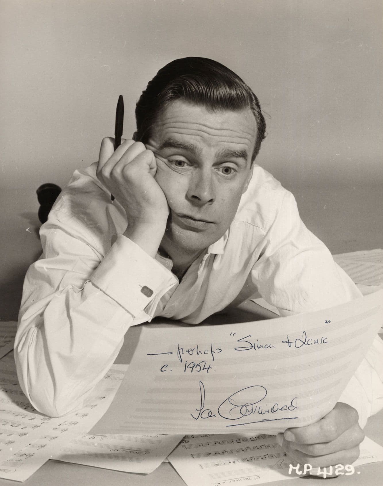 Ian Carmichael in 1955 Film Simon & Laura 10x8 Hand Signed Photo
