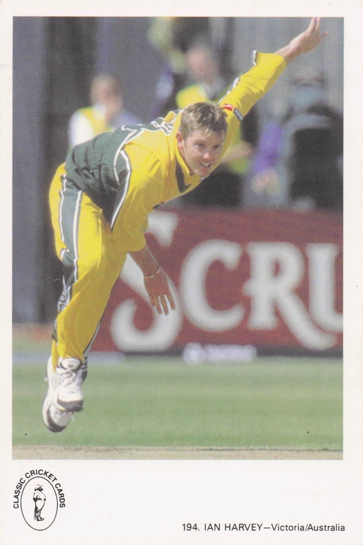 Ian Harvey Victoria Australia TCCB Classic Cricket Photo Postcard