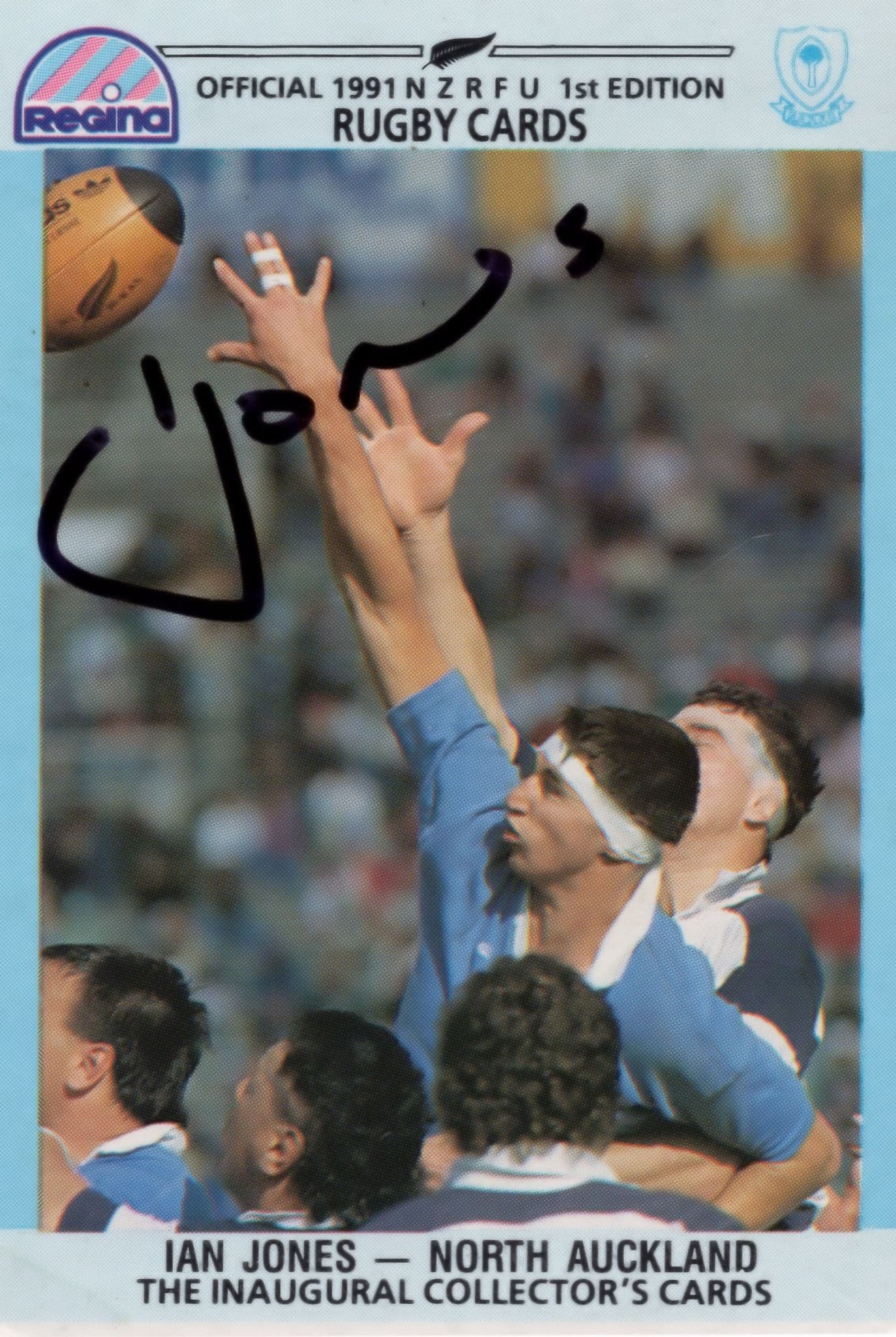 Ian Jones North Auckland New Zealand Rugby Hand Signed Rugby Photo
