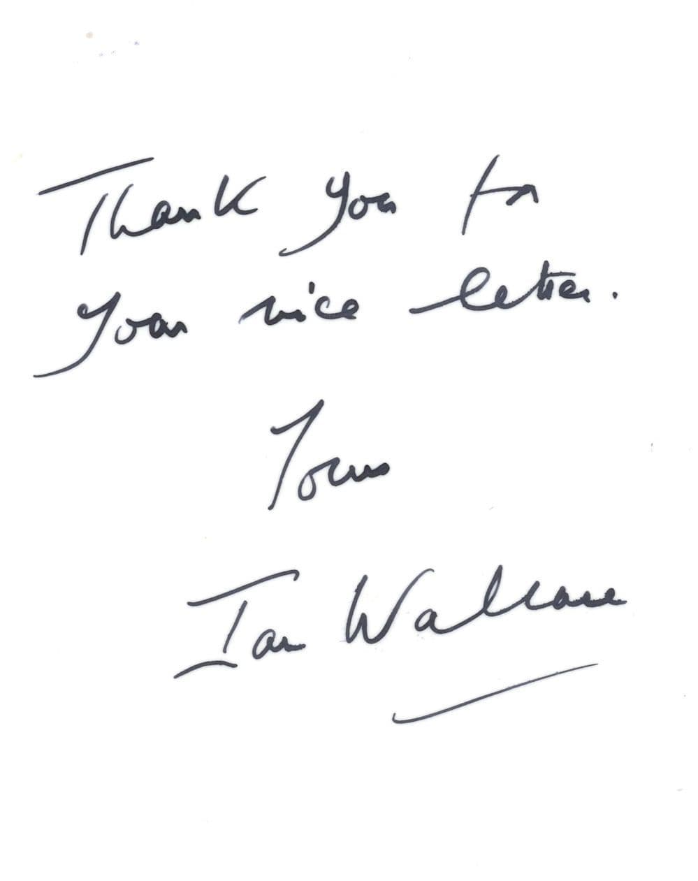Ian Wallace Scottish TV Opera Singer Hand Signed Photo & Message