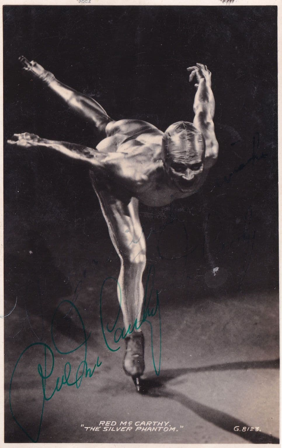 Ice Capades Skater Red McCarthy Hand Signed Photo Postcard