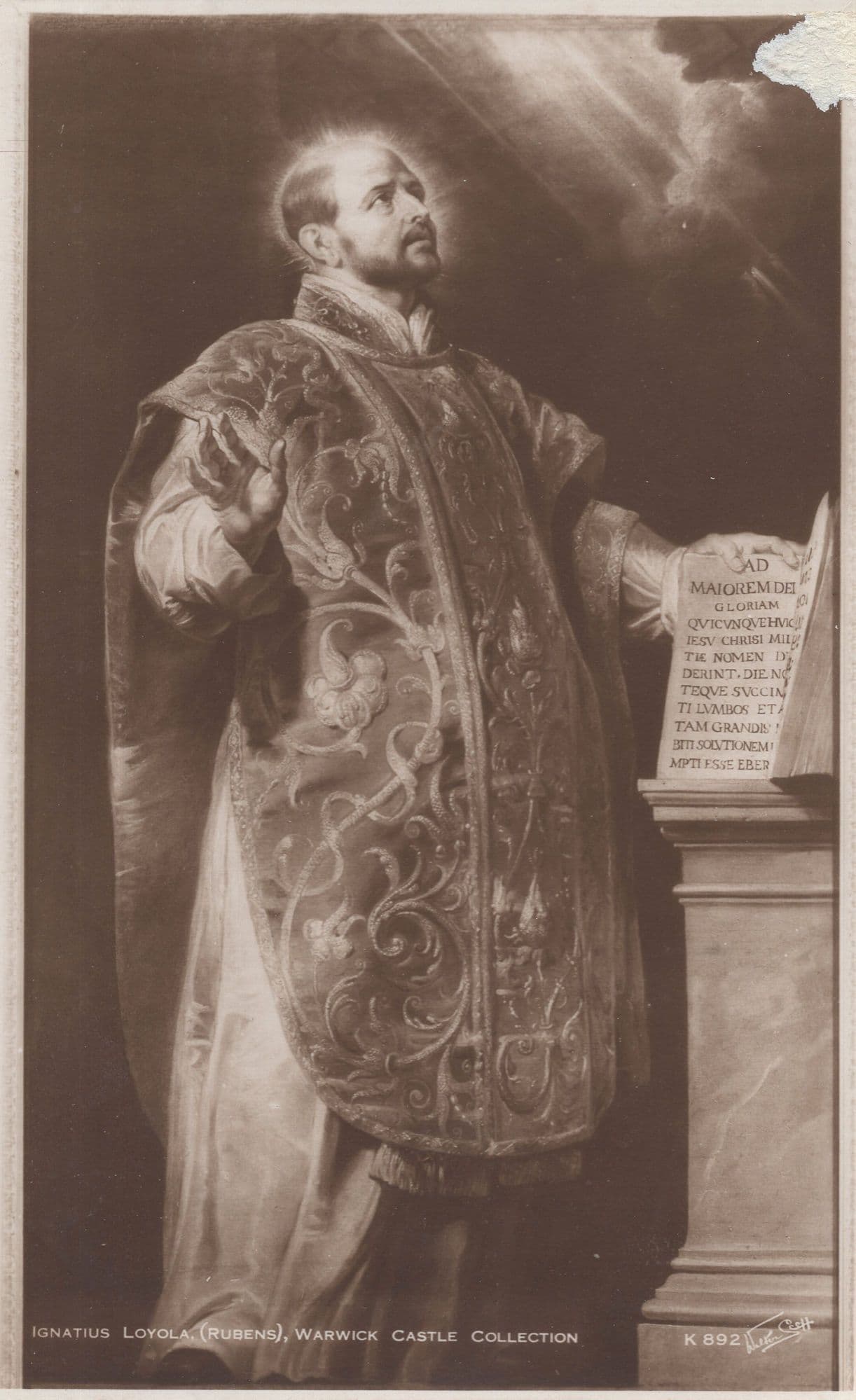 Ignatius Loyola at Pulpit Warwick Castle Collection Antique Postcard