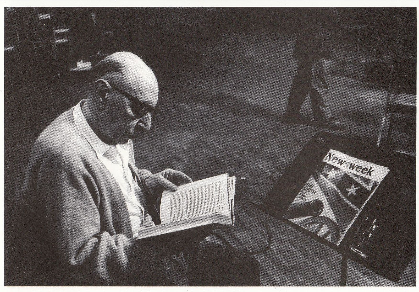 Igor Stravinsky Reading Newsweek Magazine In New York Photo Postcard