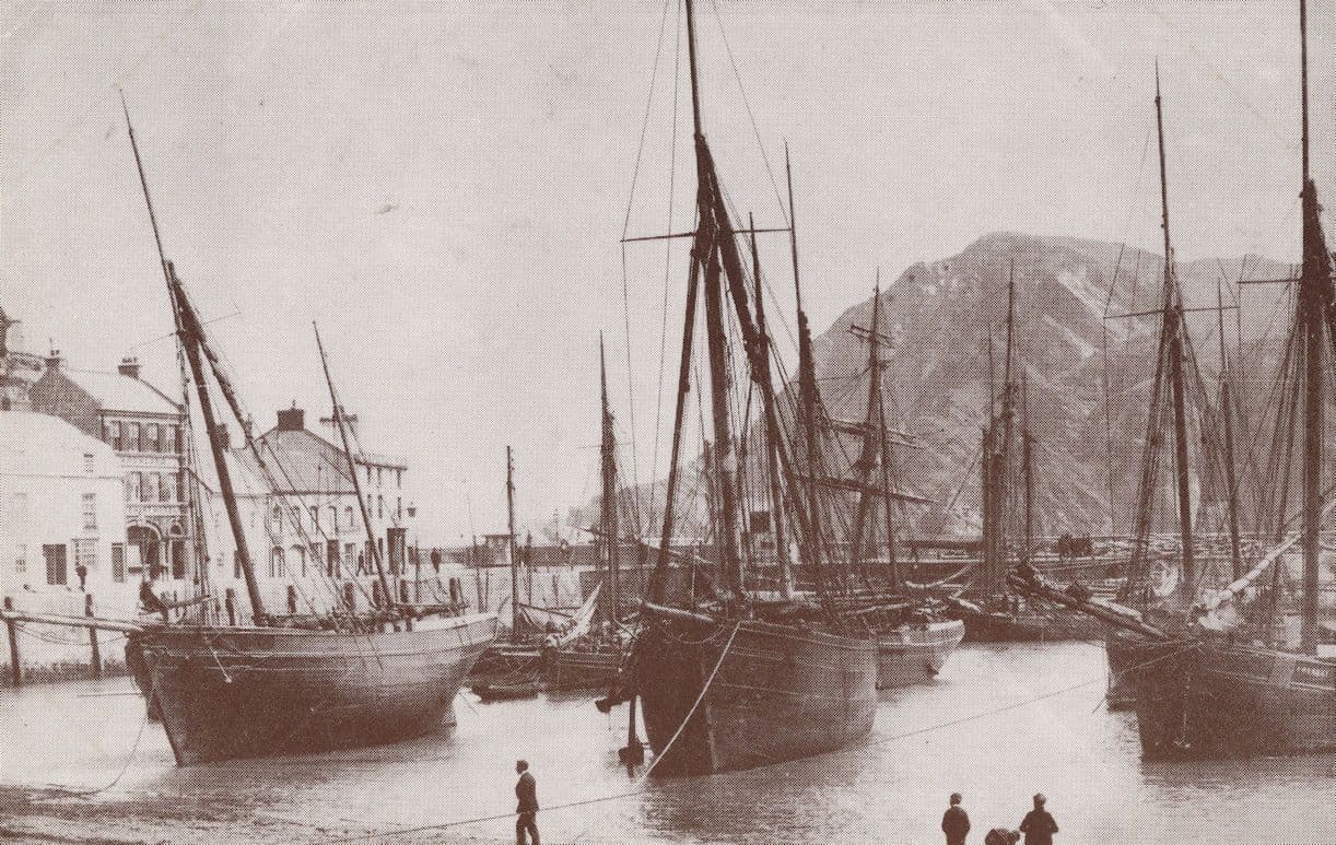 Ilfracombe Victorian Harbour Ships Devon Postcard