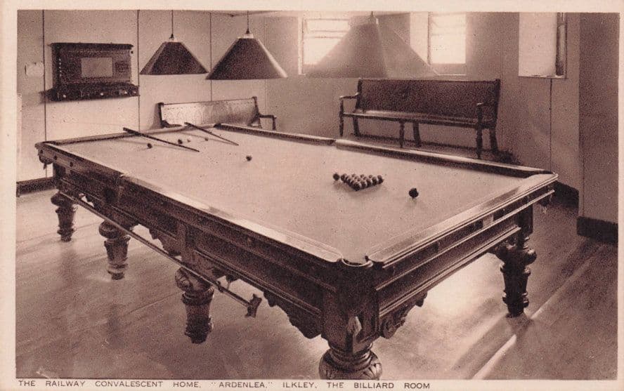 Ilkley Railway Convalescent Home Snooker Table Yorkshire Old Postcard