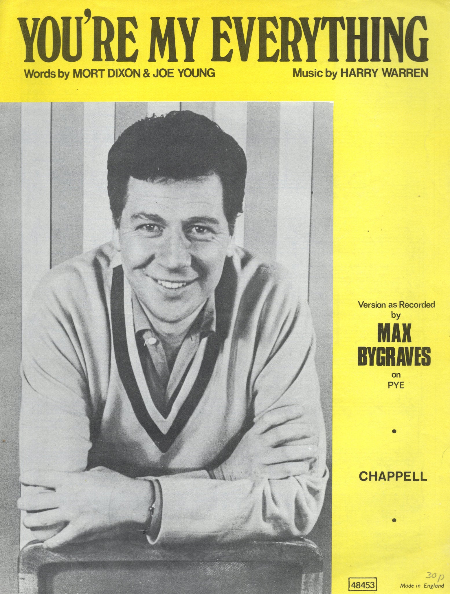 You're My Everything Max Bygraves Rare Sheet Music