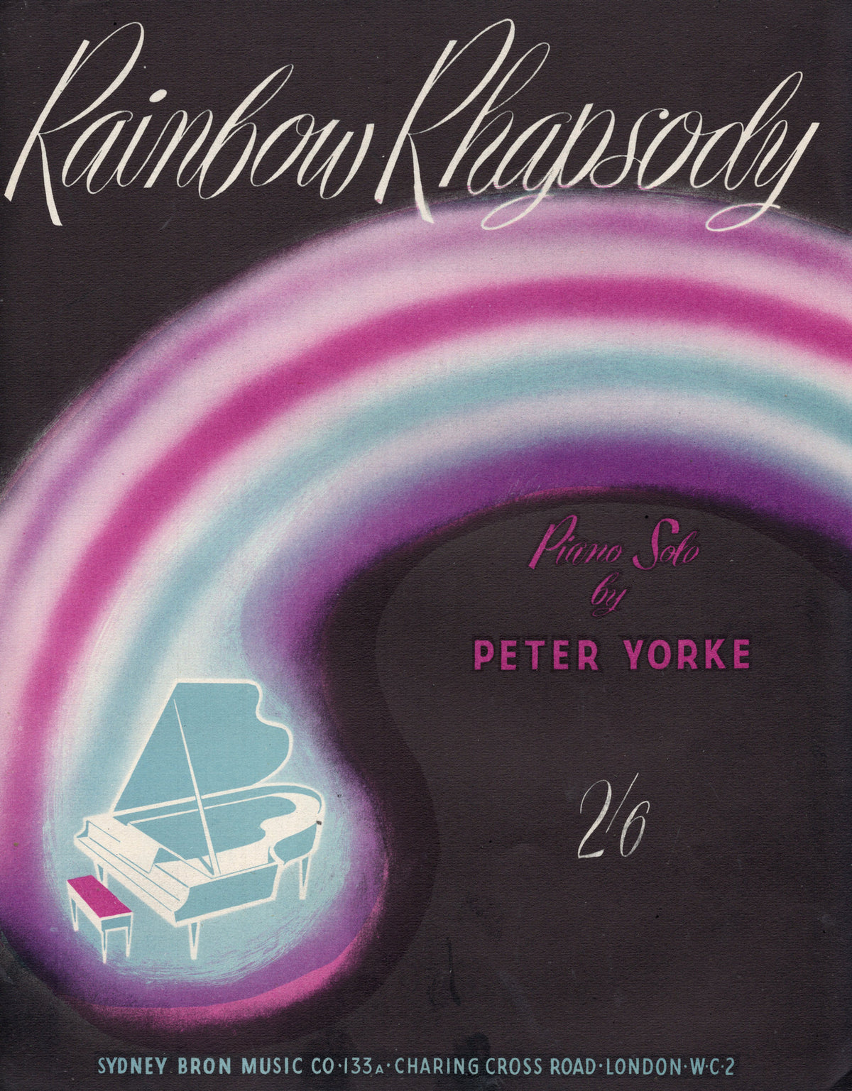 Rainbow Rhapsody Peter Yorke Piano Solo Vintage Sheet Music