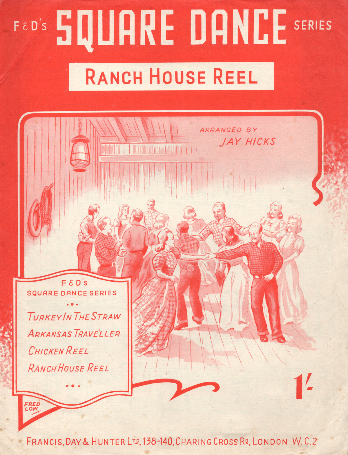 Ranch House Reel Country Barn Square Dance Antique Sheet Music