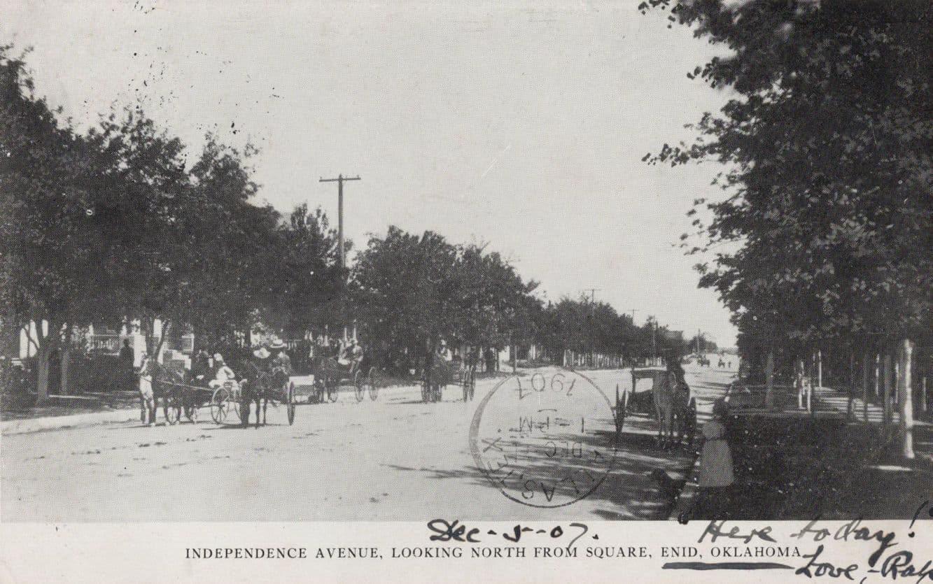 Independence Avenue Transport Enid Old Oklahoma USA Postcard