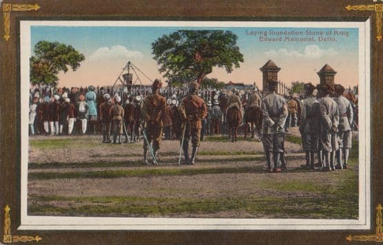 India Coronation Durbar Delhi Procession Laying Foundation Stone Postcard