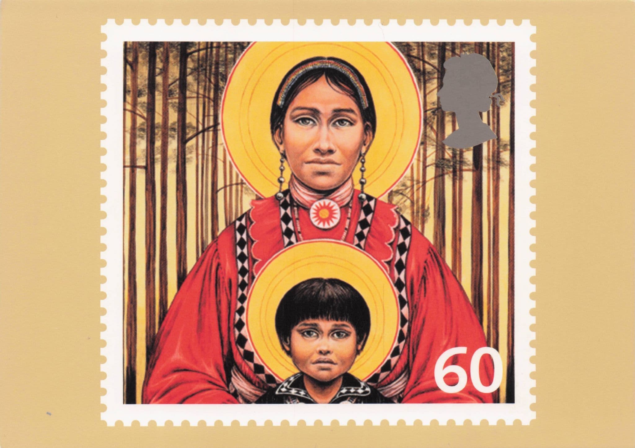 Indian Choctaw Mother & Child Religious Christmas FDC Postcard