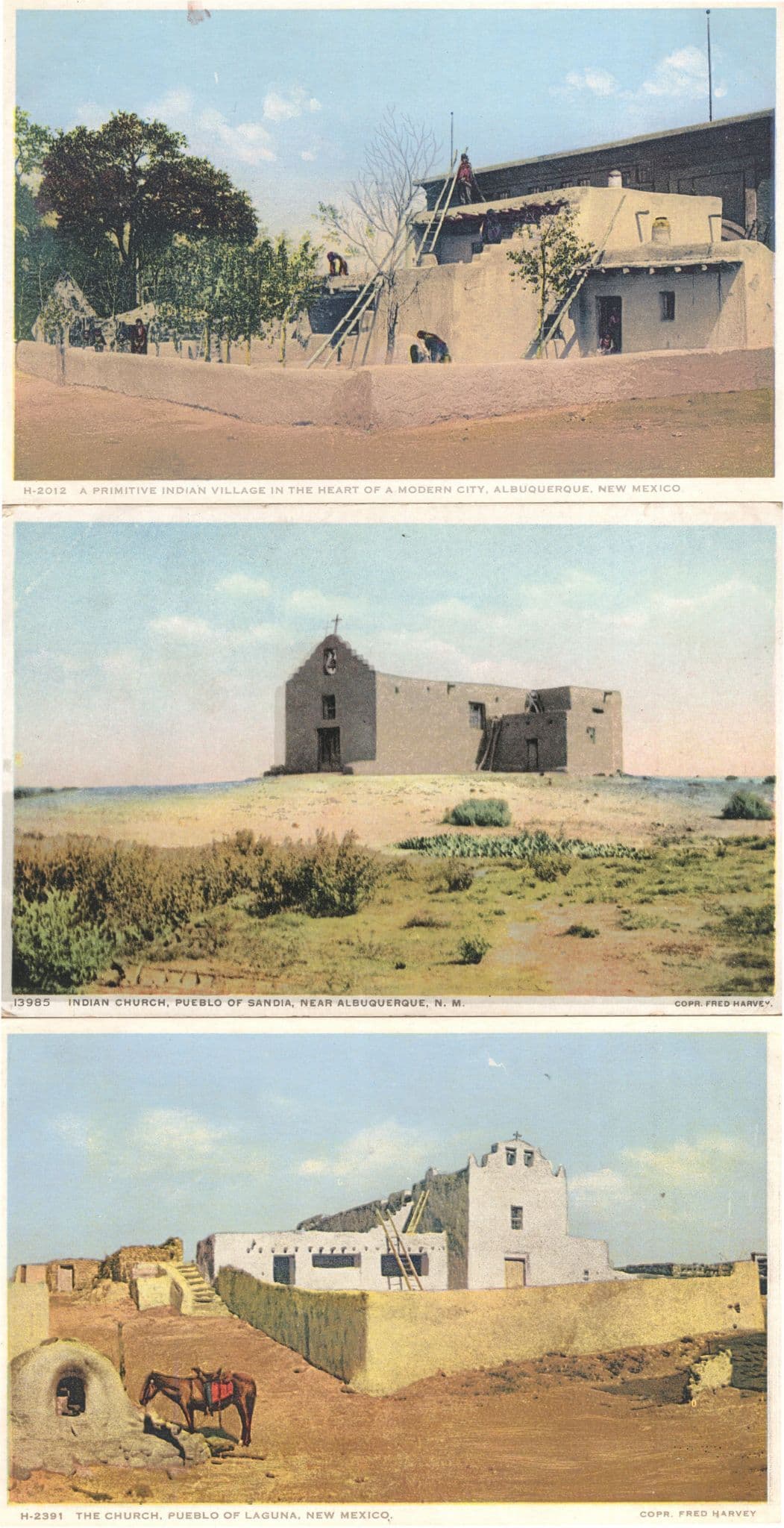 Indian Church Sandina Albuqueque New Mexico USA 3x Old Postcard s