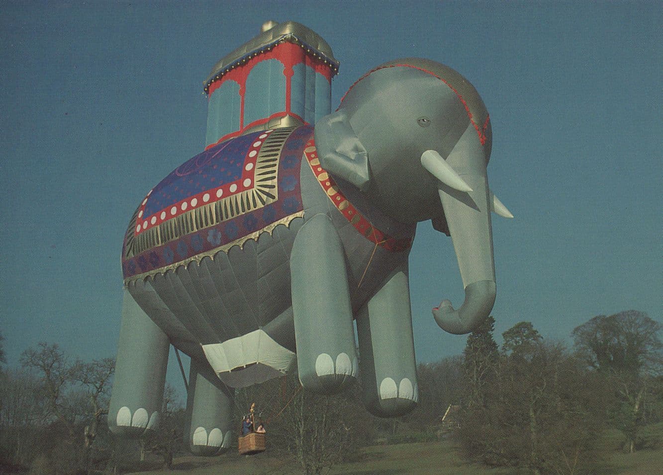 Indian Elephant Giant Bristol Show Hot Air Balloon Postcard
