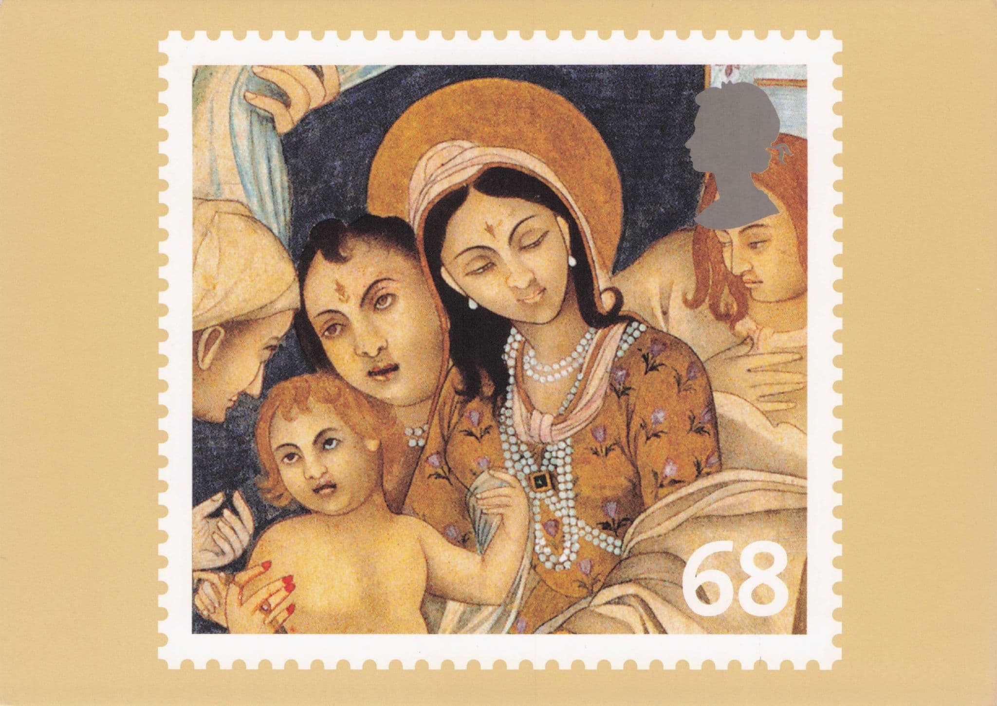 Indian Mughal Mother & Child Religious Christmas FDC Postcard
