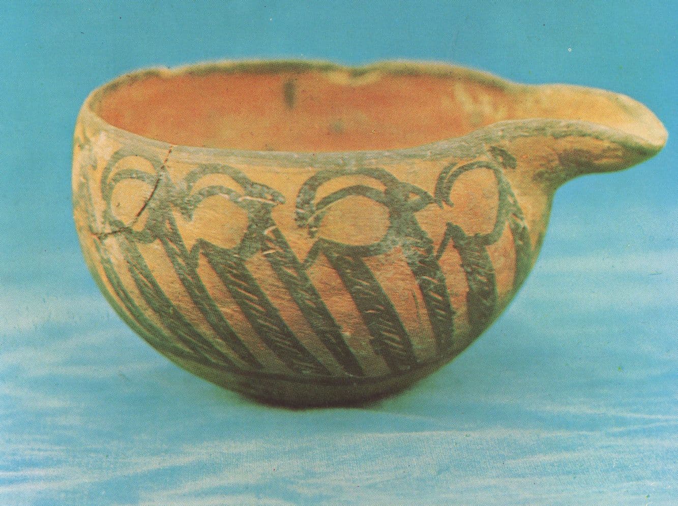 Indian Pottery Cup Goat Design Ismail Abad 3000BC Postcard