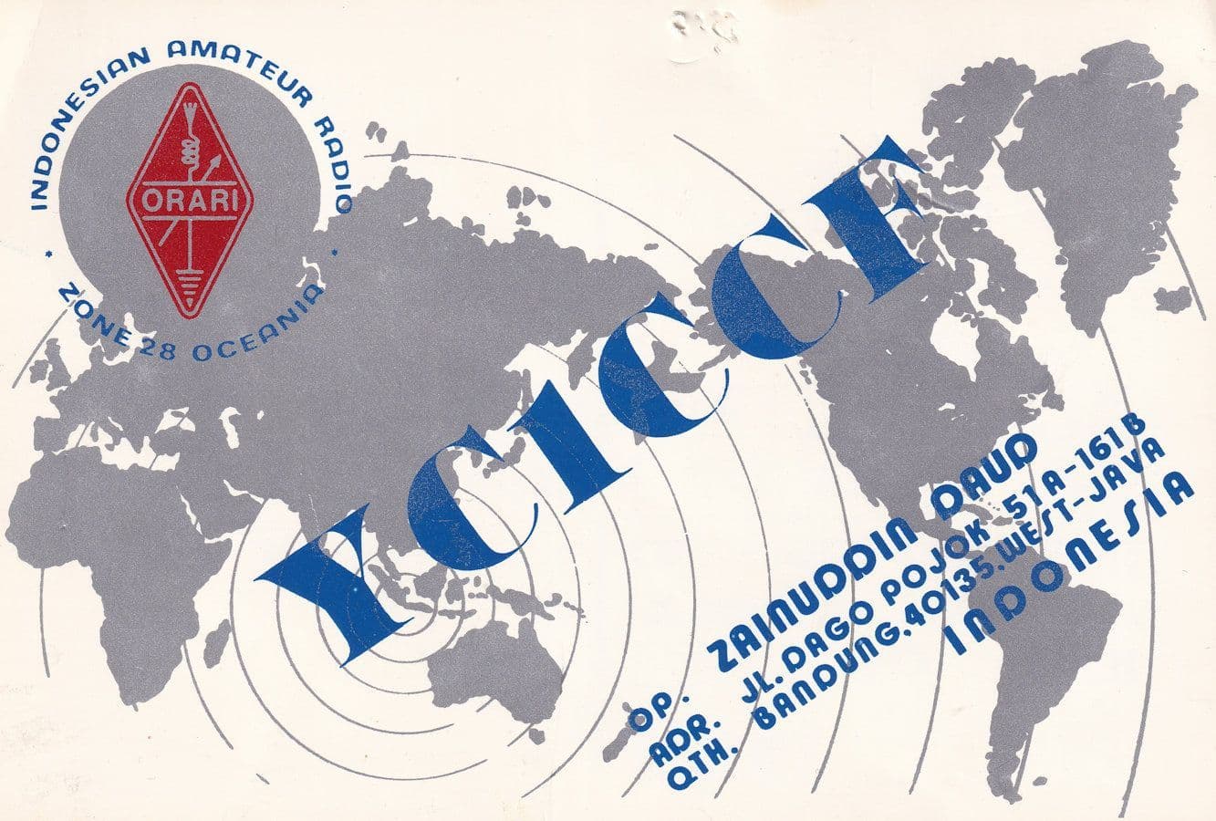 Indonesia Amateur Radio West Java Map QSL Postcard Card