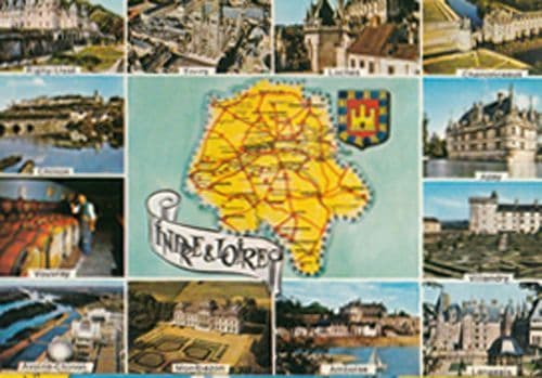 Indre Et Loire French Carte Map Postcard