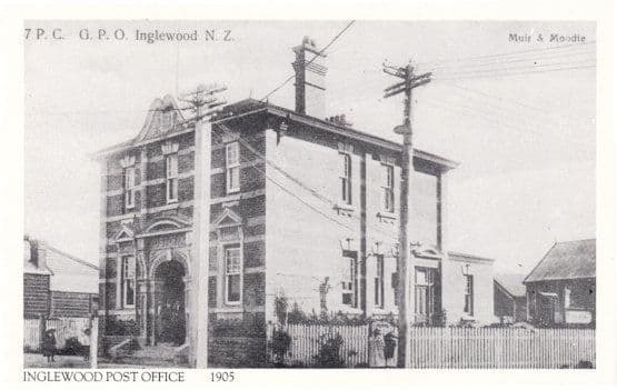 Inglewood Taranaki Post Office in 1905 New Zealand Postcard