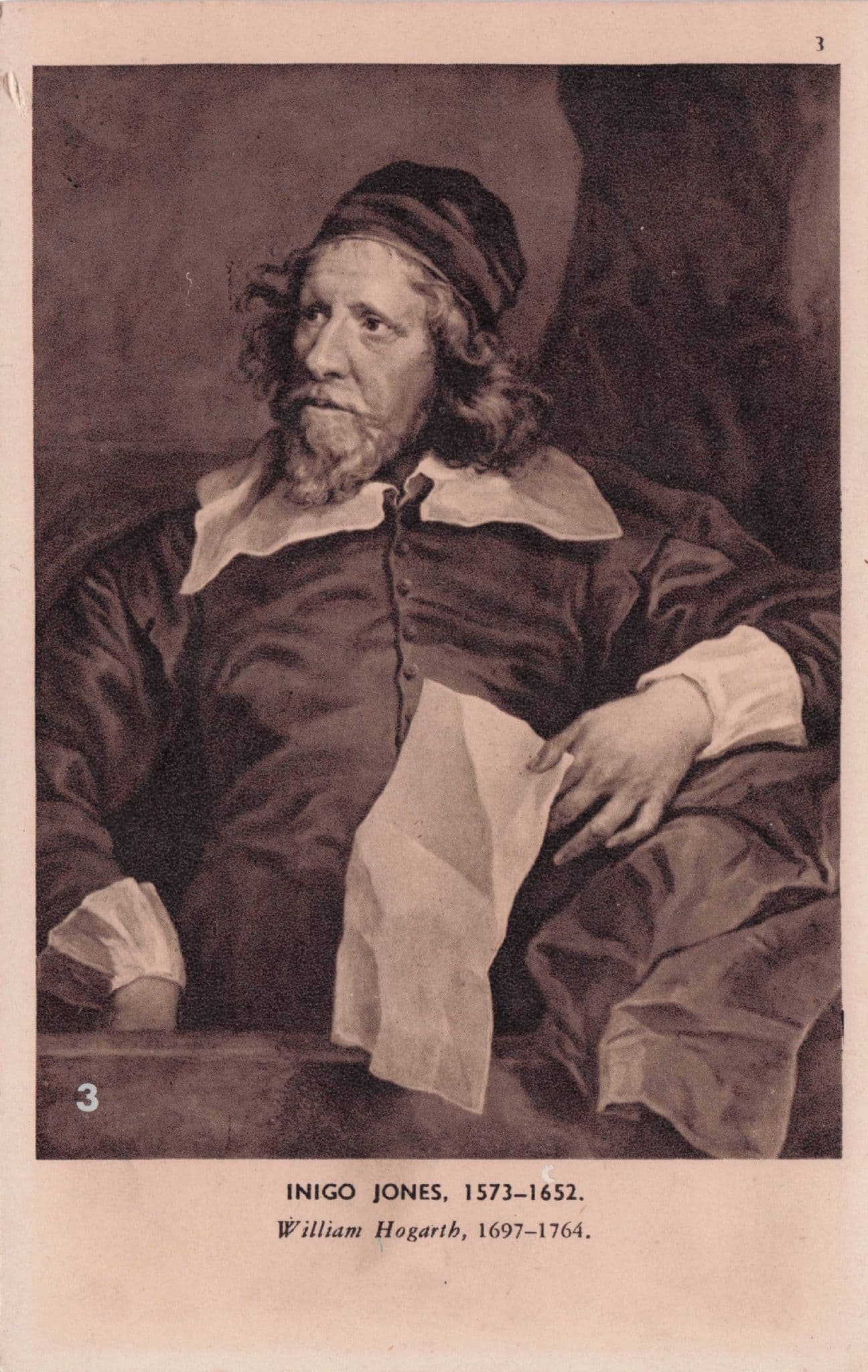Inigo Jones William Hogarth Portrait Antique Painting Postcard