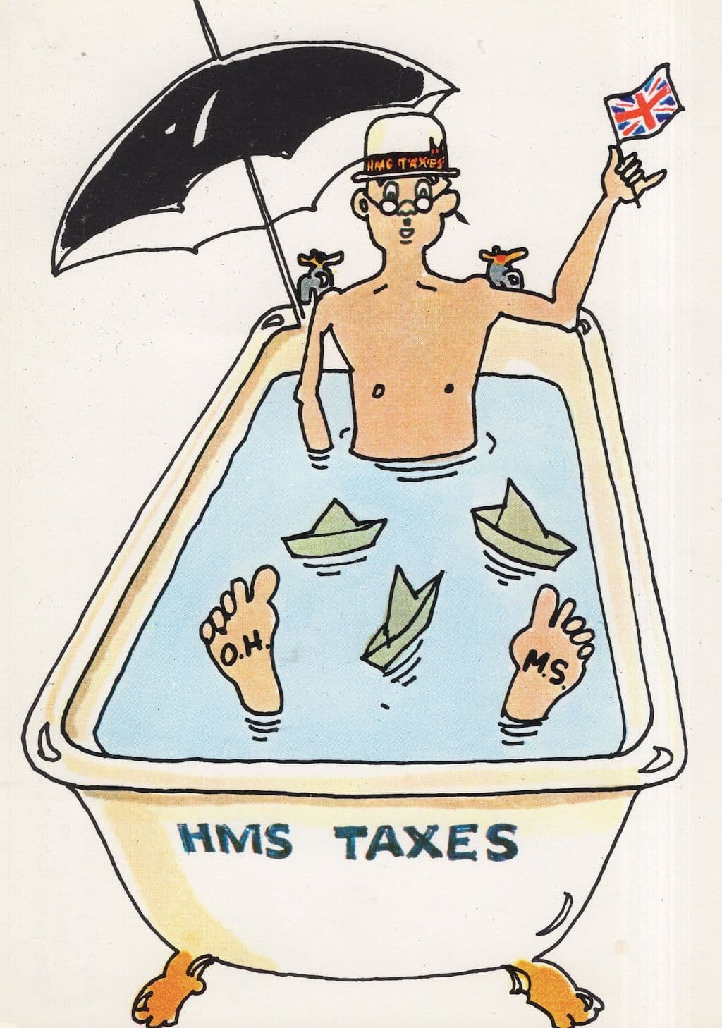 Inland Revenue Tax Inspectors vs Sailors 1980s Comic Postcard
