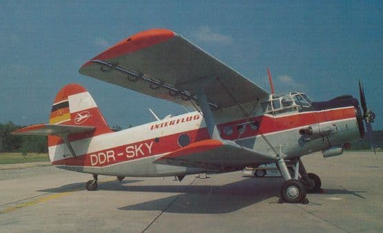 Interflug DDR-SKY German Plane at Cologne Airport 1990 2x Postcard