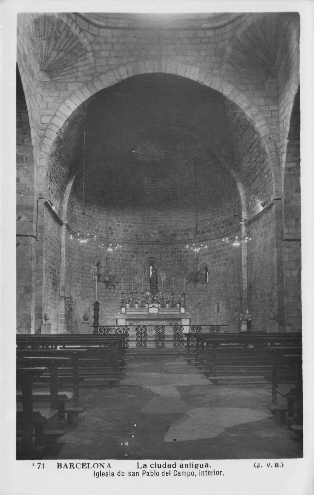 Interior Ciudad Antigua Iglesia De San Pablo Del Campo Claustros Spain Old Real Photo Postcard