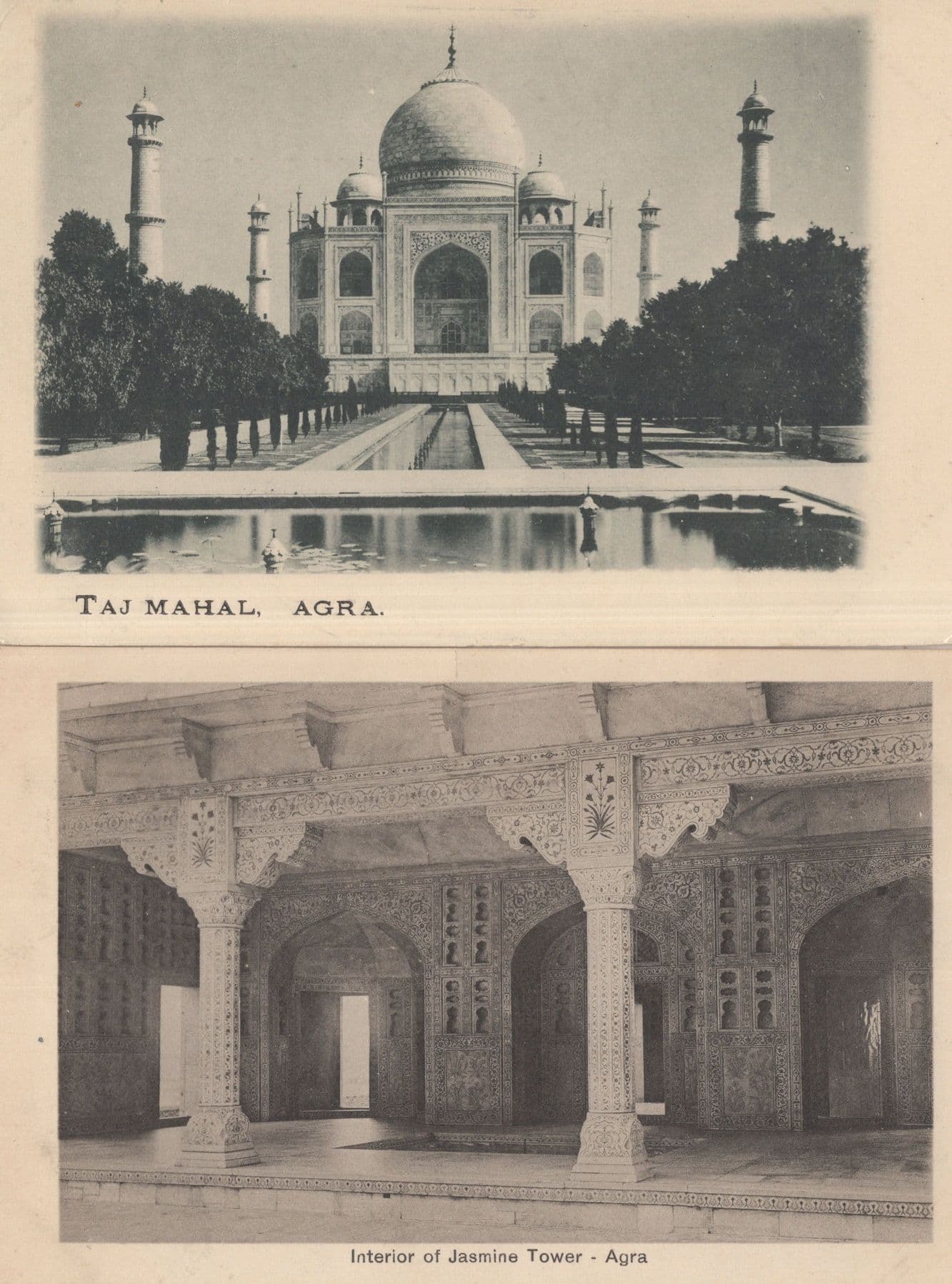 Interior Of Jasmine Tower Agra Taj Mahal 2x India Old Postcard s