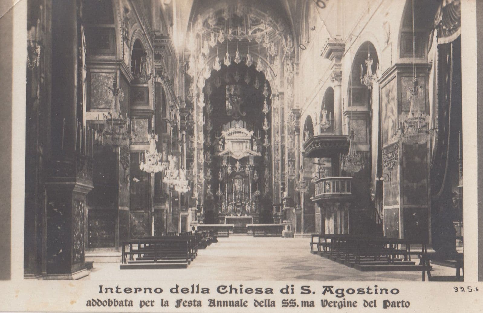 Interno Della Chiesa Di S Agostino Ma Vergine Del Parto Postcard