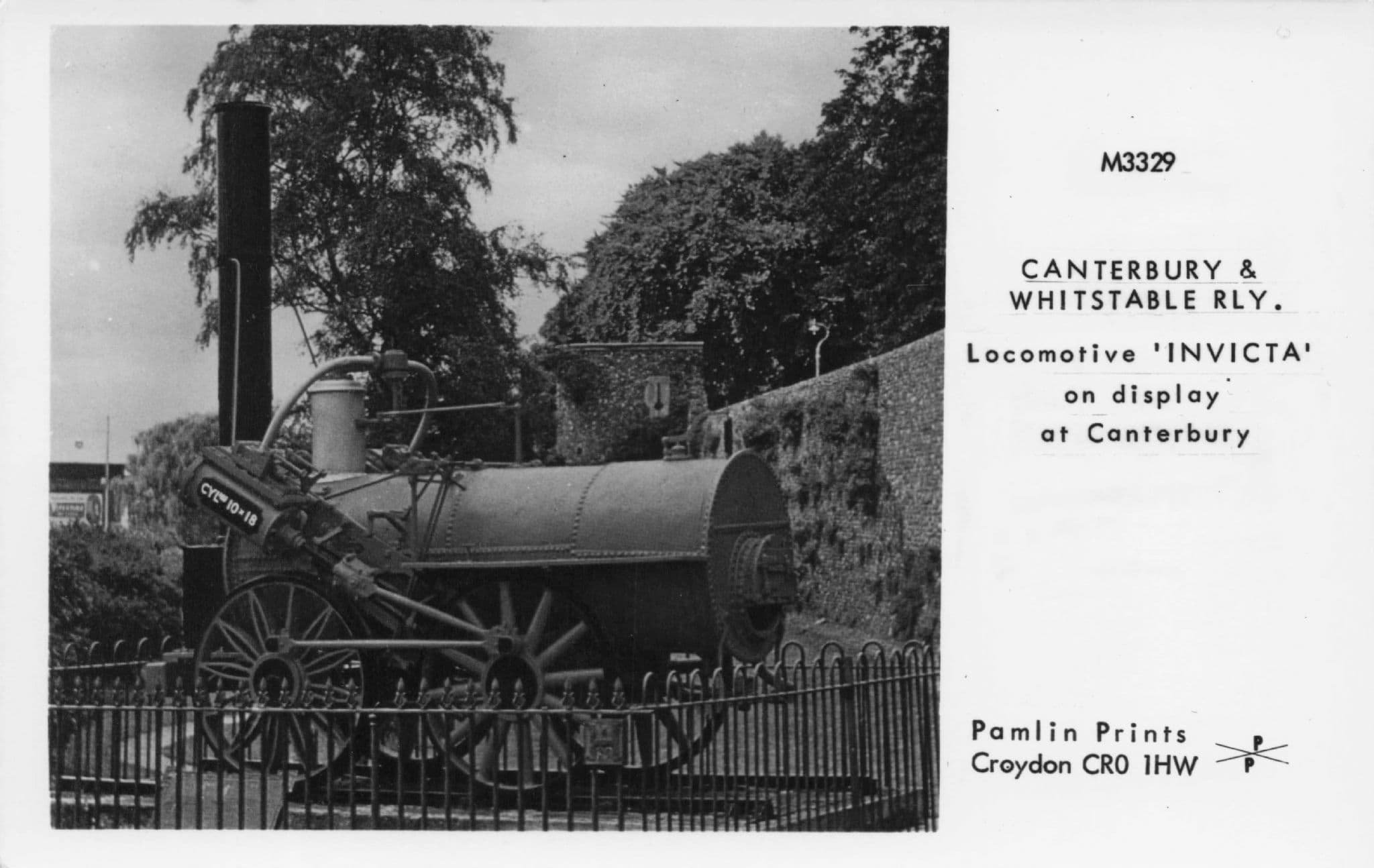 Invicta Train at Canterbury Station Pamlin Prints Railway RPC Postcard