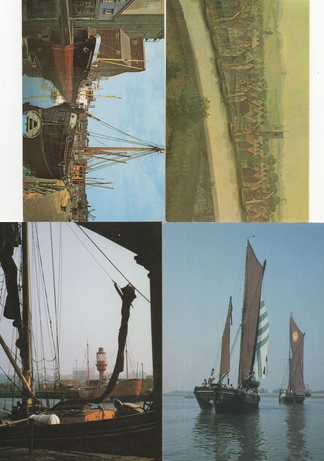 Ipswich Docks in 1763 Painting Harbour Docks Boat 4x Postcard s